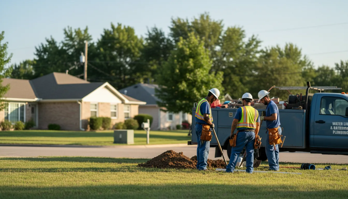 Residential water line and bathroom plumbing service in Kyle, SD